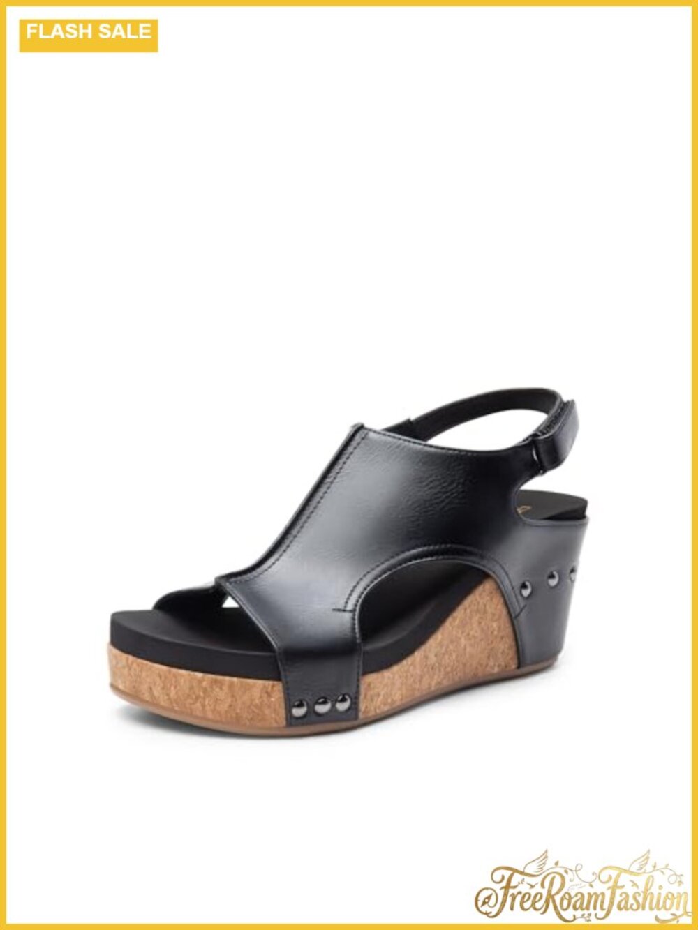 Dream Pairs Faux Leather Peep Toe Platform Wedge Sandals Slingback